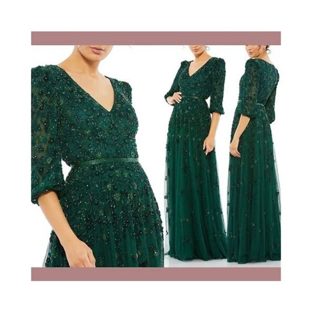 NWT Mac Duggal Size 18, 5497 Aline Gown Deep Emerald. Dresses.